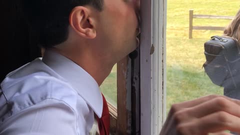 Groomsman Get Nose Wedged in Window