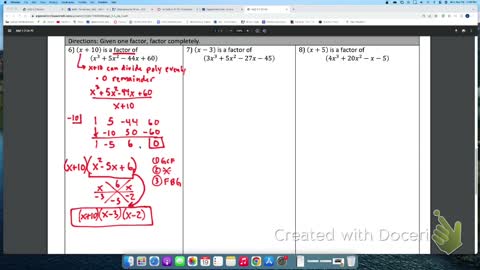 IM3 Alg 2 CC 1.3 Dividing Polynomials