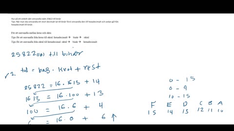 Hur på ett enkelt sätt omvandla ett stort decimal tal binärt