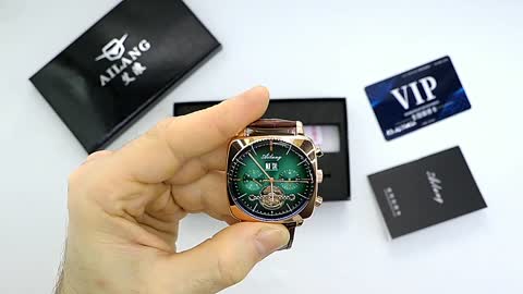 2022AILANG famous brand watch montre automatique luxe chronograph Square Large Dial Watch