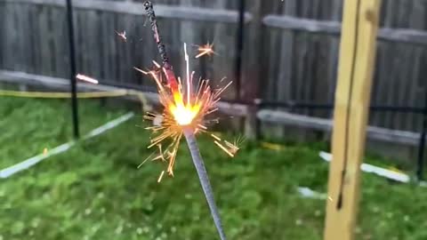 Sparkler in slow motion