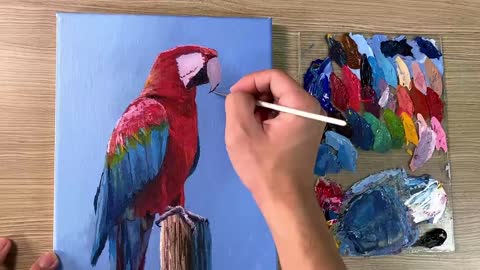 Acrylic Painting Parrot Bird_p30