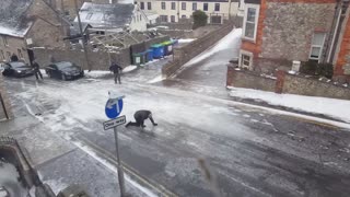 Here Is What Happens When Rain Freezes On The Street