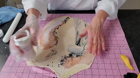 Modern Cake Design | Stone Effect Fondant Cake | Fried Wafer Paper Flowers |Cake Decorating Tutorial