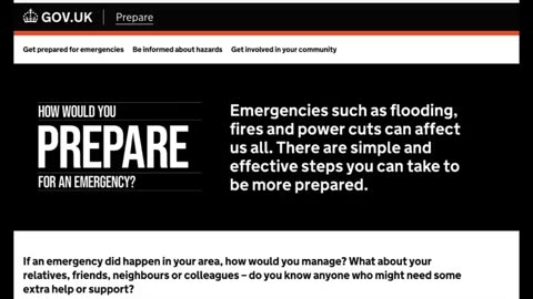 “Conspiracy theories”. UK 🇬🇧 Government “warning” Citizens to stockpile 3 days food and water.