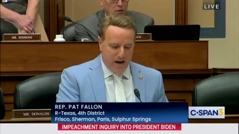 Representative Pat Fallon regarding the PedoCrats(D) "no evidence" claim