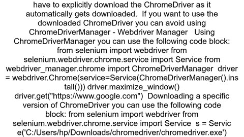 chromedriver executable needs to be in PATH