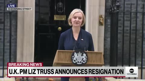 British Prime Minister Liz Truss announces resignation