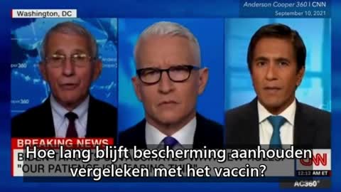 Fauci doesn't know if the effectiveness of the vaccine is better than natural infection (Nederlands ondertiteld)