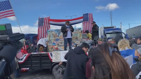 Freedom Convoy USA - Adelanto, CA - Thank you, truckers!