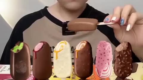 Devouring Ice Creams in One Bite | #asmr #food #funny #eating #shorts