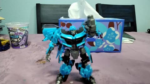 Blue Bumblebee Transformers stop motion test