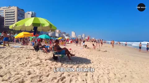 🇧🇷 LEBLON BEACH on a Saturday afternoon 4K | Beach Walk Brazil 🇧🇷