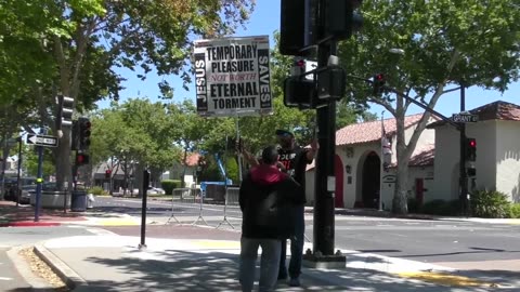 Bring it preacher, Bring it! -Man wants to FIGHT Street Preacher