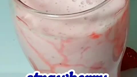 strawberry milkshake | Milkshake smoothie recipe #shorts​ #trending​ youtube shorts shorts beta