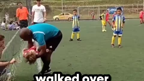 He tricked his mom to invade football pitch