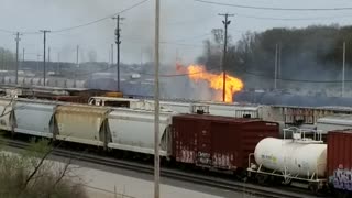 Huge Rail Yard Fire