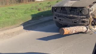 Ukrainian Soldier's Vehicle Has Seen Better Days