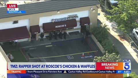Rapper PnB Rock shot while eating at South L.A. Roscoe’s Chicken and Waffles