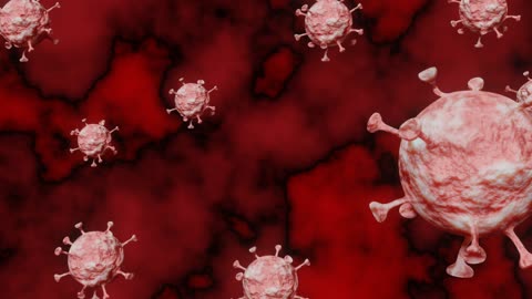 Coronavirus Cells Animation Red