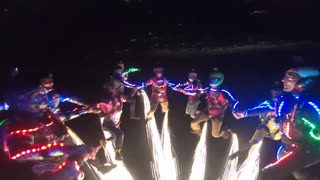 Skydivers Put on a Pyrotechnic Performance at Night