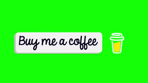 Buy Me a Coffee Logo (Green Screen) Free download