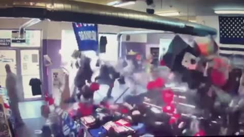 Man With Anti-Trump Stickers on Car Smashes Into Trump Merchandise Shop Window