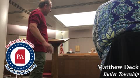 Butler County Commissioners Meeting - Public Comments Matthew Deck 102721