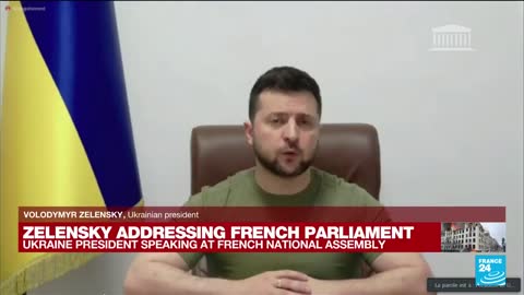 🔺Zelensky addresses French Parliament, (but not from the Presidential Desk in Kiev).