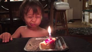 Little Boy Adorably Fails At Blowing Out Birthday Candles