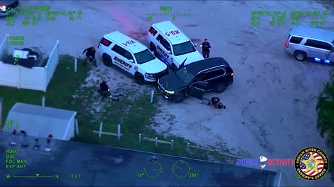 Helicopter Footage Shows Suspects in a Stolen BMW SUV Trying to Escape Deputies
