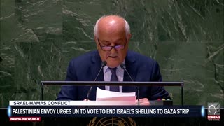 Palestinian envoy urges UN to vote to end Israel's shelling to the Gaza Strip.