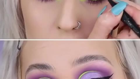 Purple 💜 cut crease eye makeup look tutorial for beginners