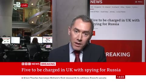 Five to be charged in uk whit spying for Russia news