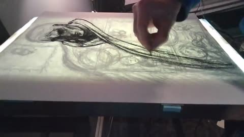 1 Minute Timelapse charcoal art for page 71