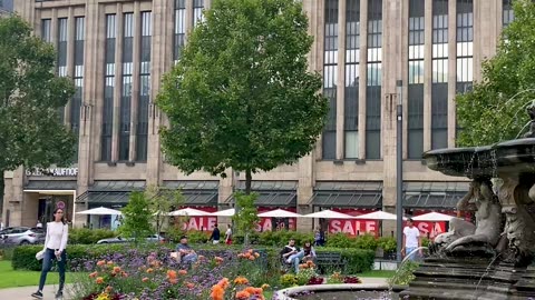 Düsseldorf - Corneliusplatz 🇩🇪 4K