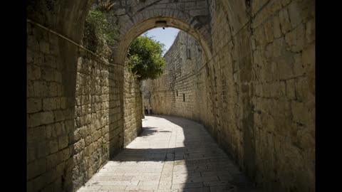 Old cityscapes of Jerusalem Israel - man & camera