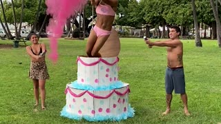 Gender Reveal Cake Surprise