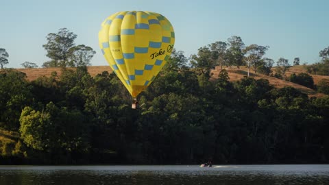 First ever cliff dive from a moving hot air balloon