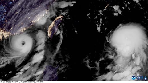 Satellite animations: Typhoons Saola and Haikui Churn in the Eastern Pacific