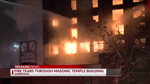 Zanesville , Ohio Masonic Temple catches fire overnight January 7th