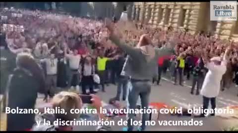 Bolzano, Italia, contra la vacunación Covid obligatoria y la discriminación de los no vacunados