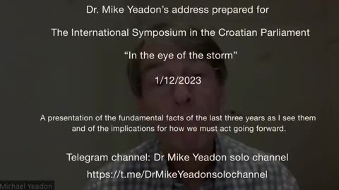 Michael Yeadon, International Symposium Croatian Parliament: you don't sedate and intubate