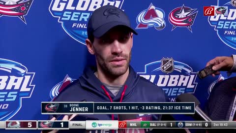 Boone Jenner says Blue Jackets need to work on consistency after two losses to Avalanche in Finland