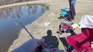 Stocked rainbow trout with my wife