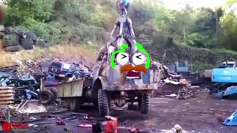 Amazing Powerful Excavator Destroys Car | Biggest Monster Truck Crushing Car | Woa Doodles