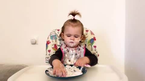 Cute_Baby_Eats_Yogurt_for_the_First_Time._Funny_Children's_Reaction
