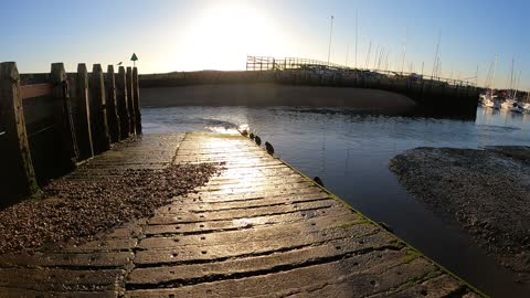 Walk on the beach at low tide . Hillhead Tichfield.