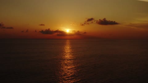 Enriching experience captured by Drone during sunset on beach