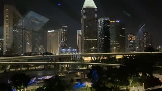 Singapore skyline at night from the flyer